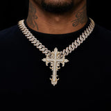 MOISSANITE ORNATE VINTAGE CROSS PENDANT