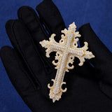 MOISSANITE ORNATE VINTAGE CROSS PENDANT