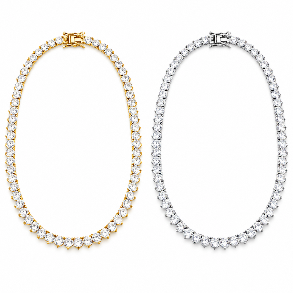 3-Prong Tennis Chain Necklace｜5A CZ