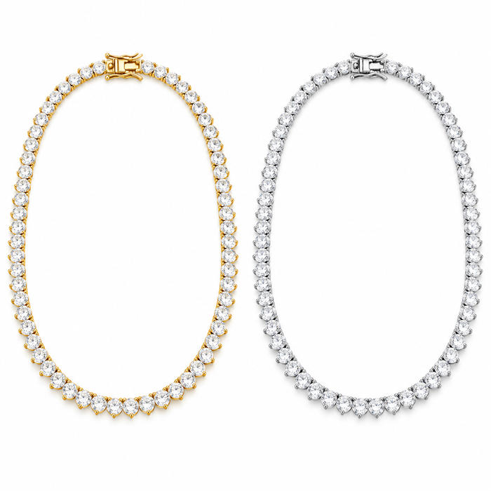 3-Prong Tennis Chain Necklace｜5A CZ