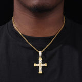 ICED BOW CROSS PENDANT