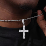 ICED BOW CROSS PENDANT