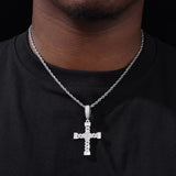 ICED BOW CROSS PENDANT