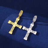 ICED BOW CROSS PENDANT