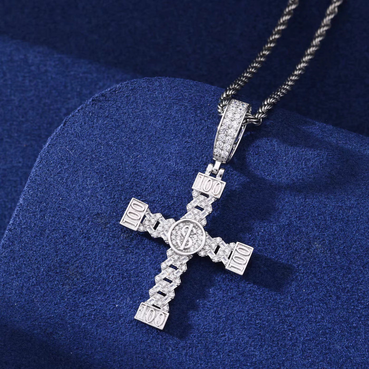 ICED BOW CROSS PENDANT - image 6