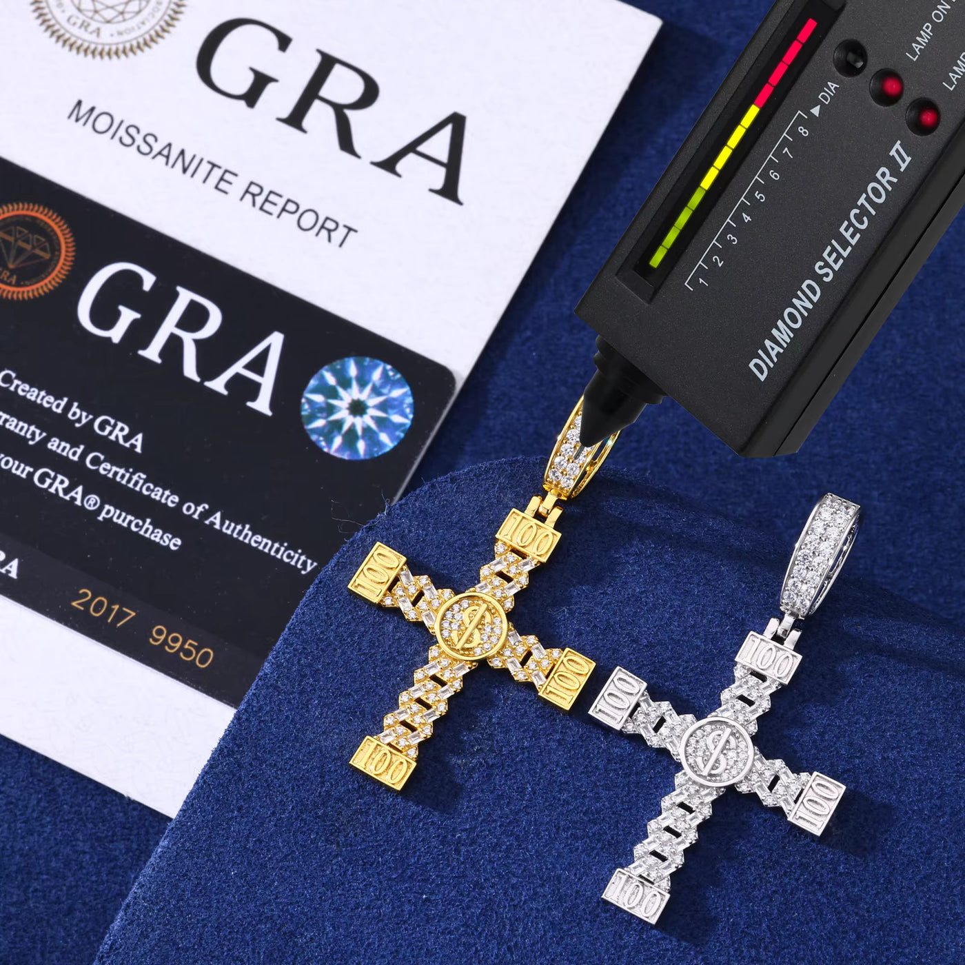 ICED BOW CROSS PENDANT - image 7