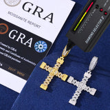 ICED BOW CROSS PENDANT