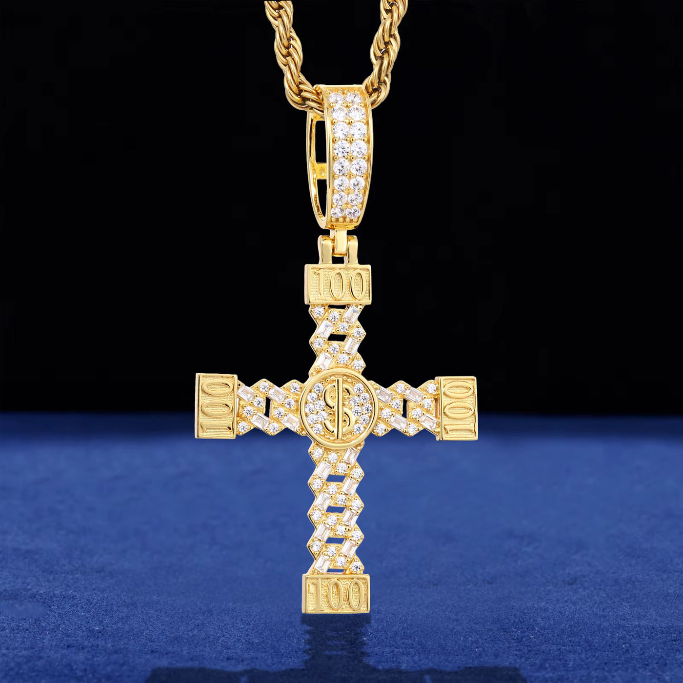 ICED BOW CROSS PENDANT - image 8