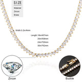 3-Prong Tennis Chain Necklace｜5A CZ
