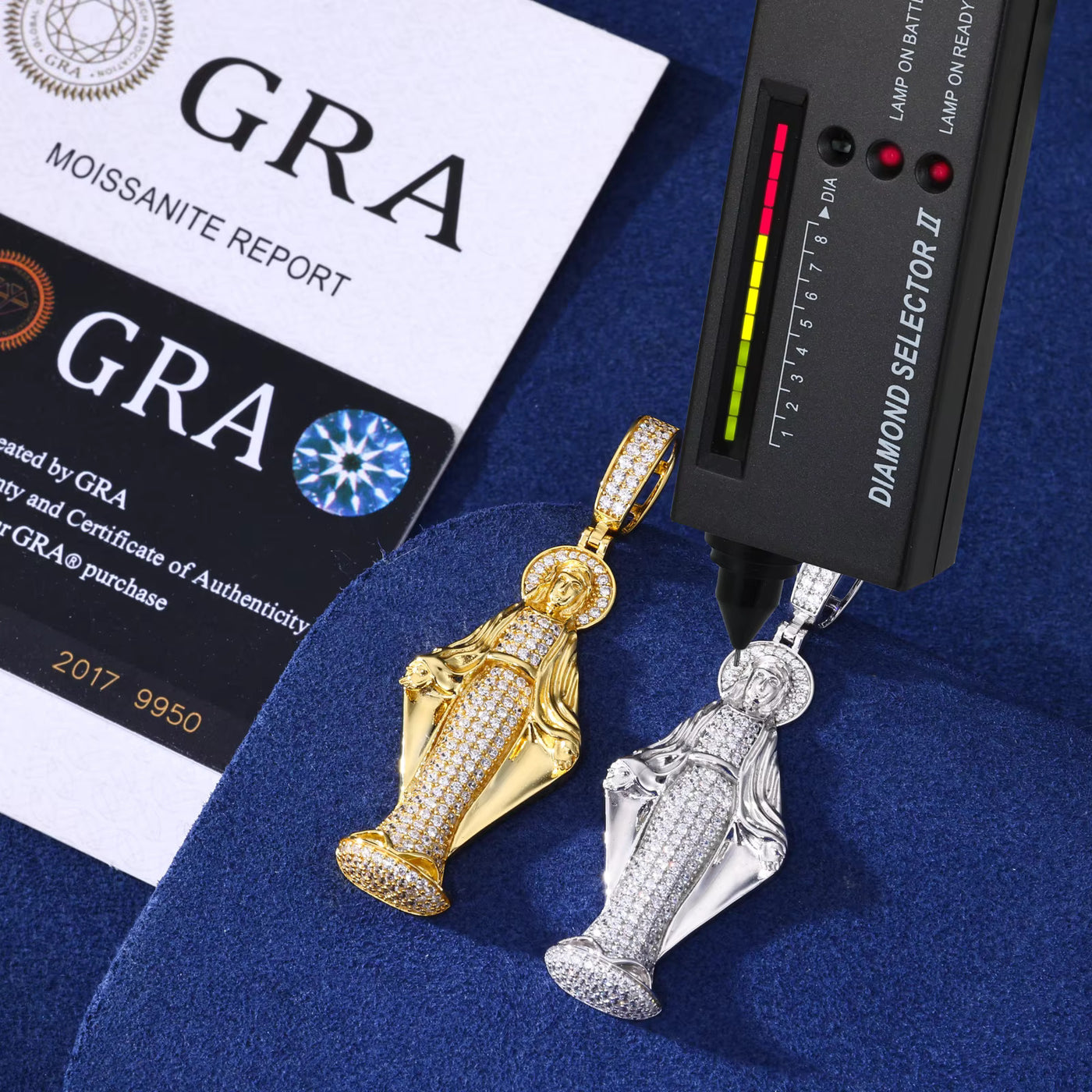 VIRGIN MARY MOISSANITE PENDANT - image 7