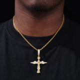 WING CROSS MOISSANITE PENDANT