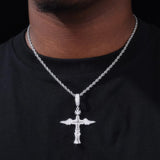 WING CROSS MOISSANITE PENDANT