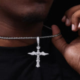WING CROSS MOISSANITE PENDANT
