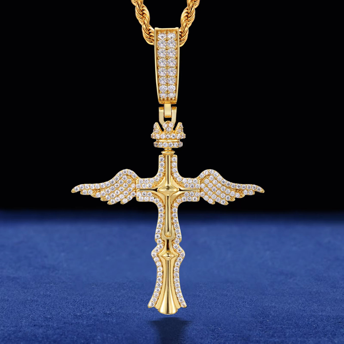 WING CROSS MOISSANITE PENDANT - image 8