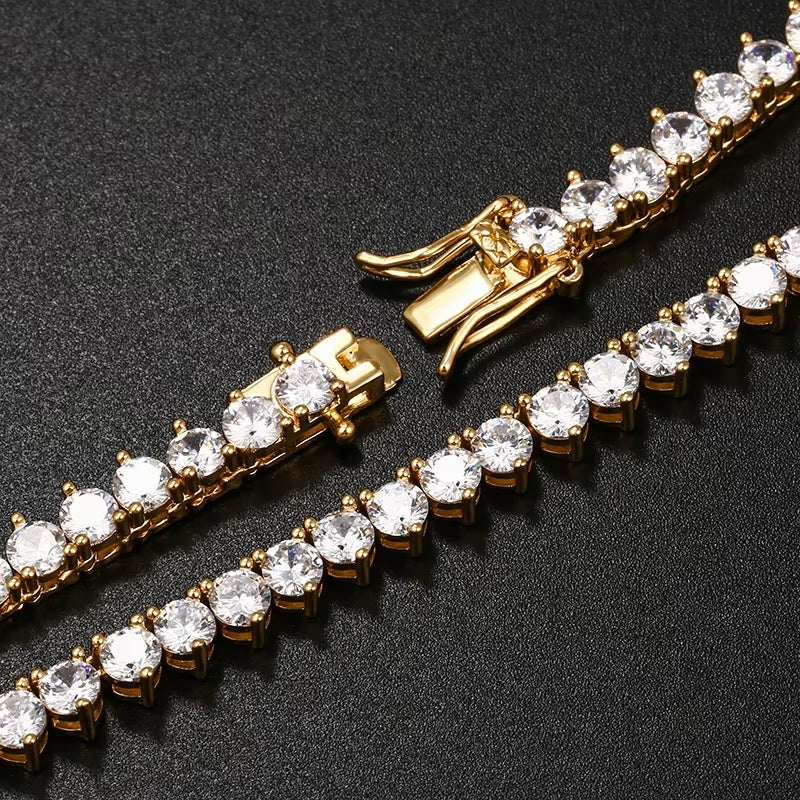 3-Prong Tennis Chain Necklace｜5A CZ