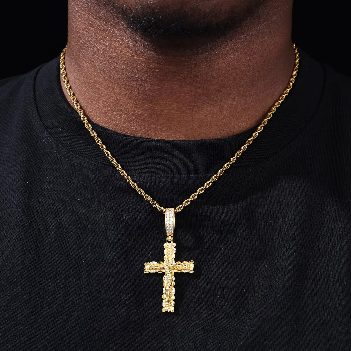 TWO TONE CRUCIFIX PENDANT - image 2