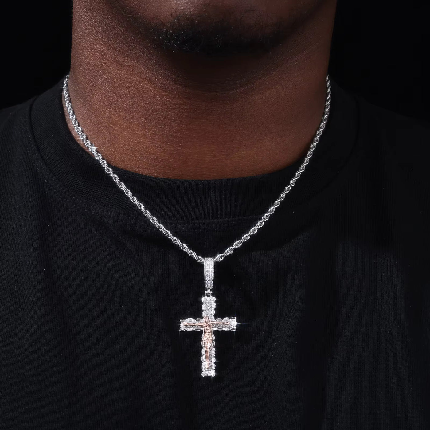 TWO TONE CRUCIFIX PENDANT - image 4