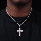 MOISSANITE TWO TONE CRUCIFIX PENDANT