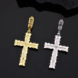 MOISSANITE TWO TONE CRUCIFIX PENDANT