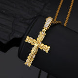 MOISSANITE TWO TONE CRUCIFIX PENDANT