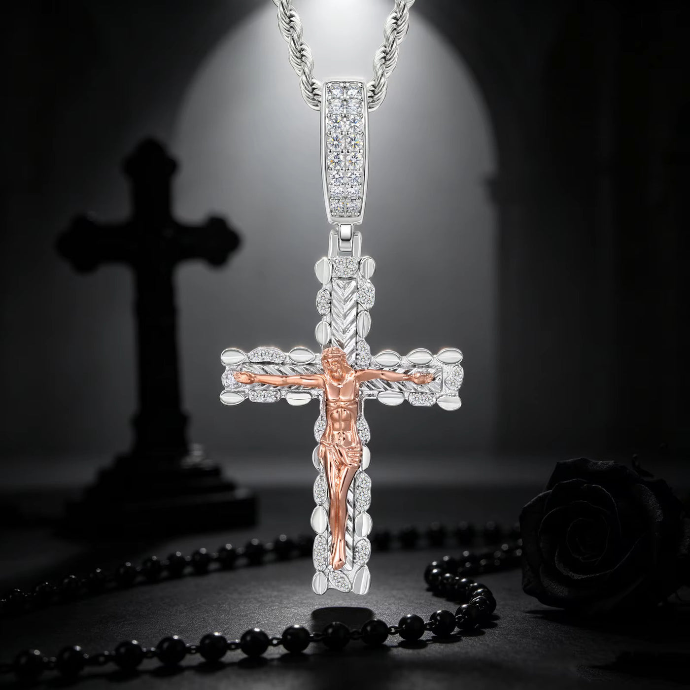 TWO TONE CRUCIFIX PENDANT - image 8