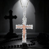 MOISSANITE TWO TONE CRUCIFIX PENDANT