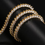 3-Prong Tennis Chain Necklace｜5A CZ