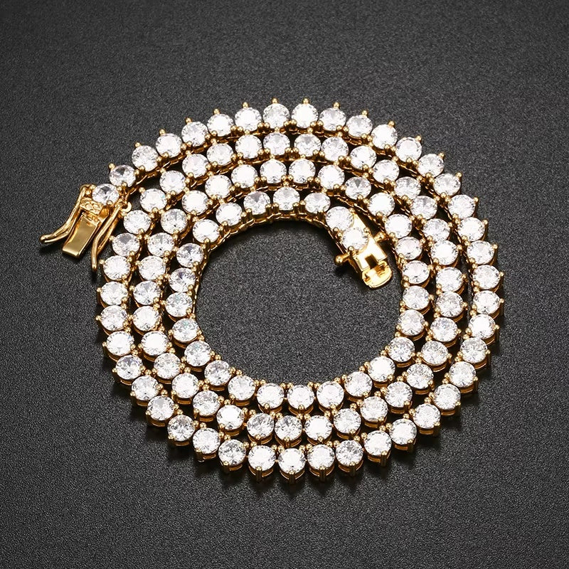 3-Prong Tennis Chain Necklace｜5A CZ