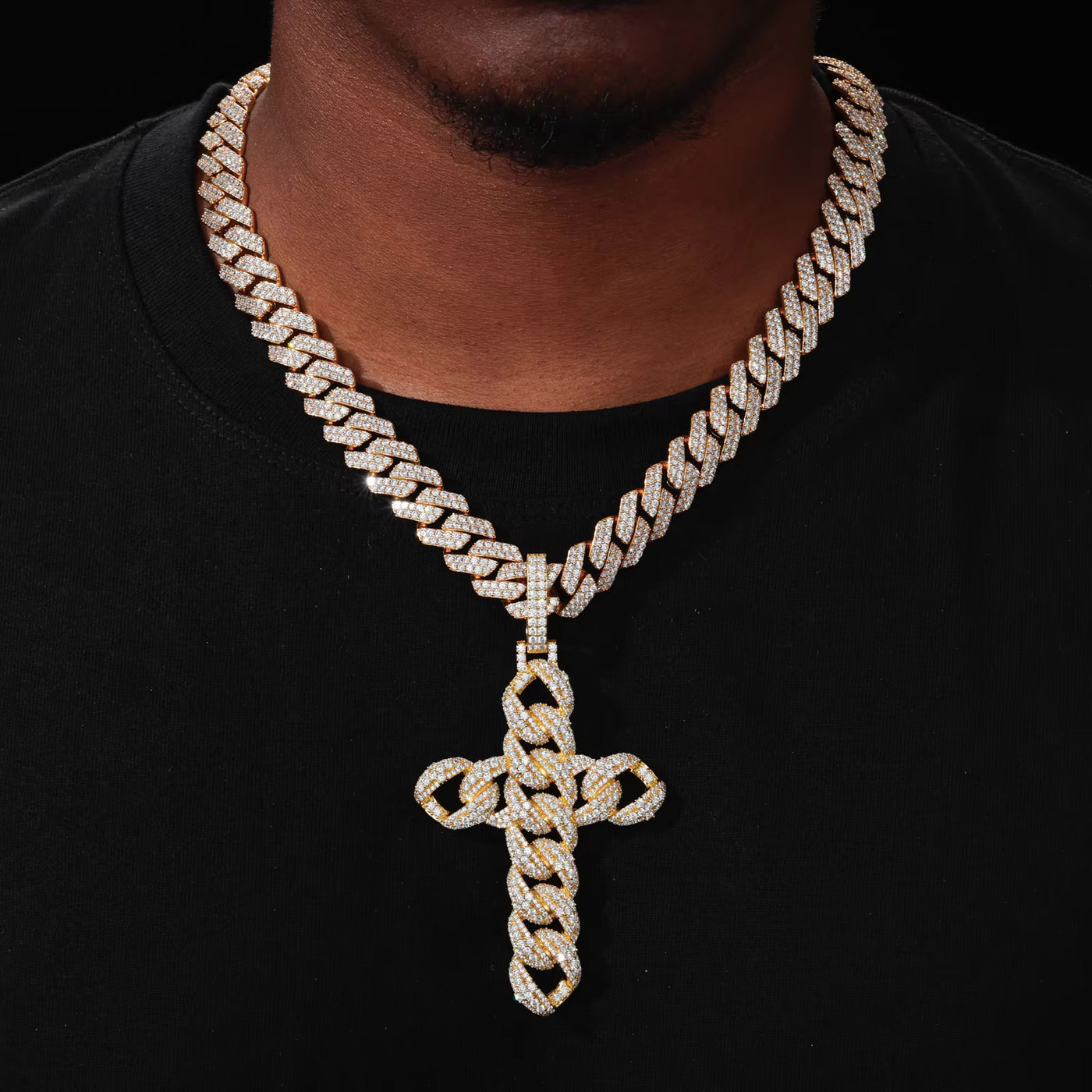 CELTIC CUBAN LINK CROSS PENDANT - image 2