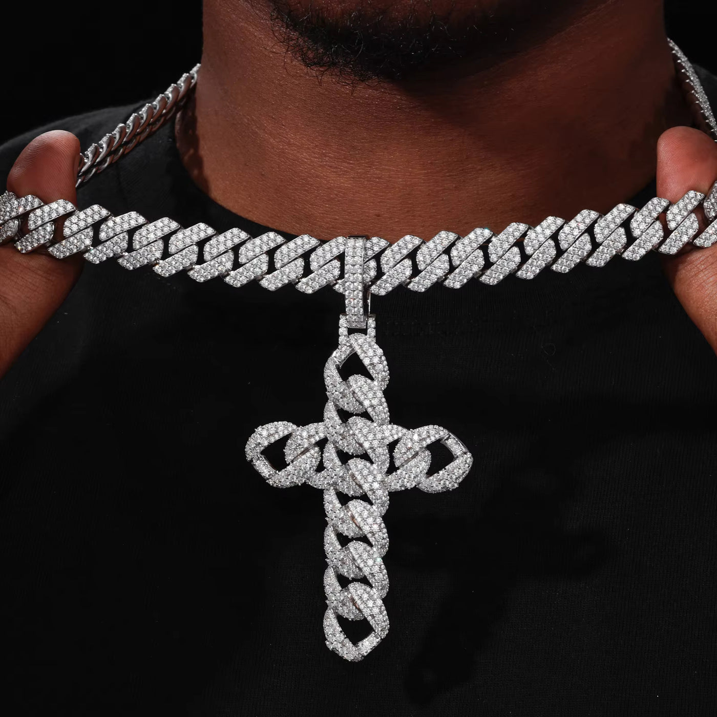 CELTIC CUBAN LINK CROSS PENDANT - image 3