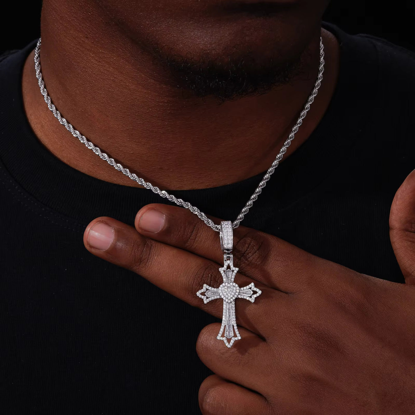 ANKH CROSS MOISSANITE PENDANT - image 3