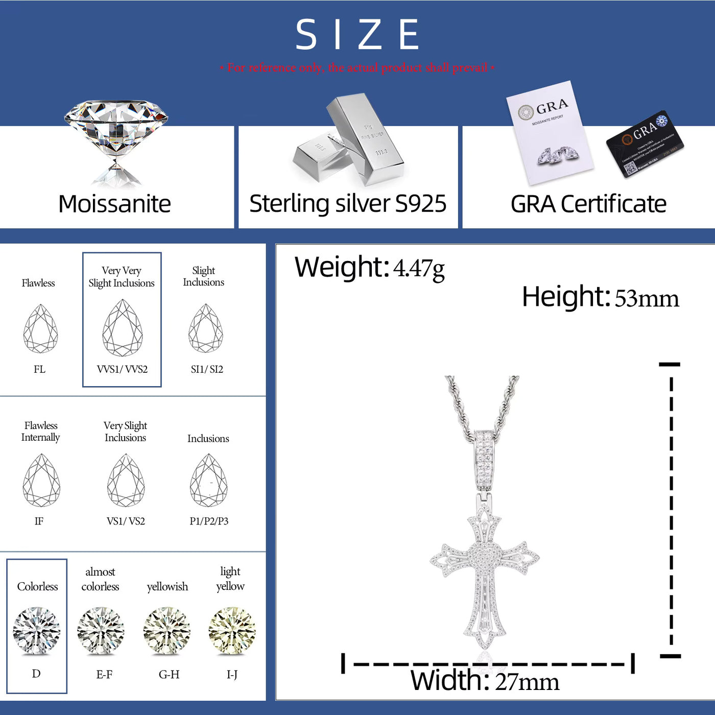 ANKH CROSS MOISSANITE PENDANT - image 10