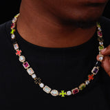 MULTICOLOR 9MM ICED CHAIN
