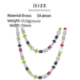 MULTICOLOR 9MM ICED CHAIN