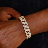 MOISSANITE 15MM FULL PAVÉ CUBAN BRACELET