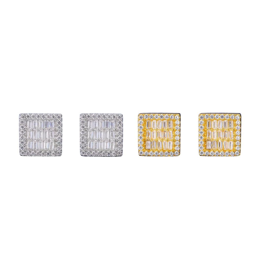 BAGUETTE SQUARE MOISSANITE STUDS