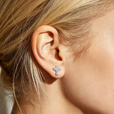 CROSS CLUSTER MOISSANITE STUDS