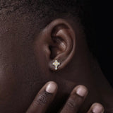 CROSS CLUSTER MOISSANITE STUDS