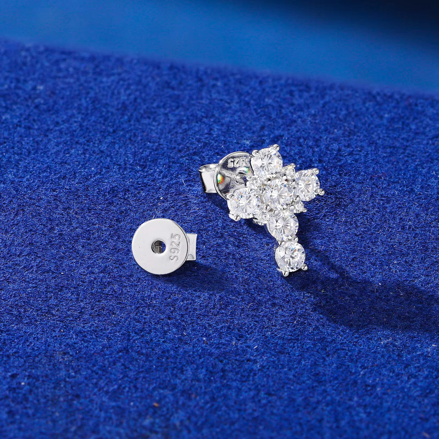CROSS CLUSTER MOISSANITE STUDS - image 5
