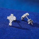 CROSS CLUSTER MOISSANITE STUDS