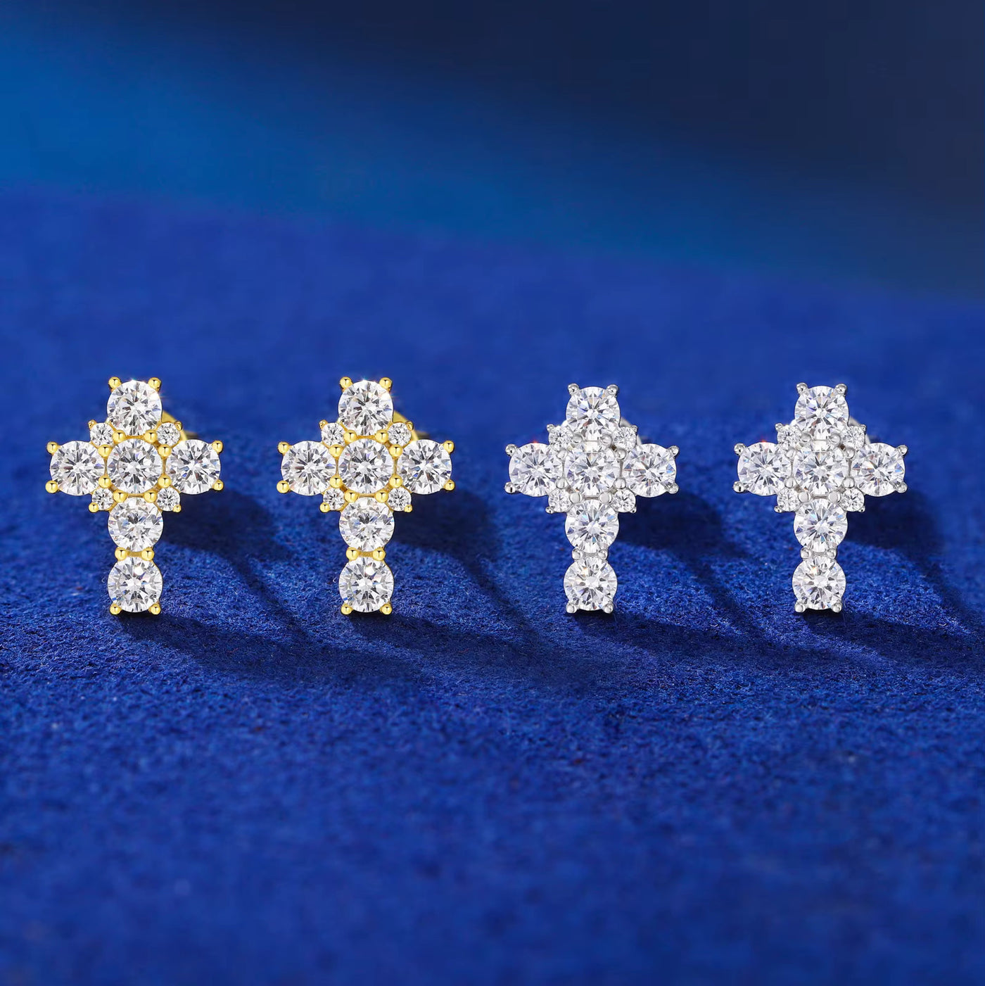 CROSS CLUSTER MOISSANITE STUDS - image 7