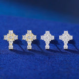 CROSS CLUSTER MOISSANITE STUDS