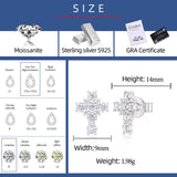 CROSS CLUSTER MOISSANITE STUDS