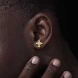 BAGUETTE CROSS MOISSANITE STUDS