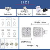 SQUARE MOISSANITE STUDS TYPE B