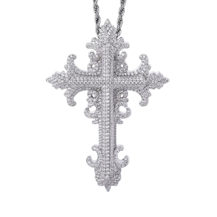 MOISSANITE ORNATE VINTAGE CROSS PENDANT