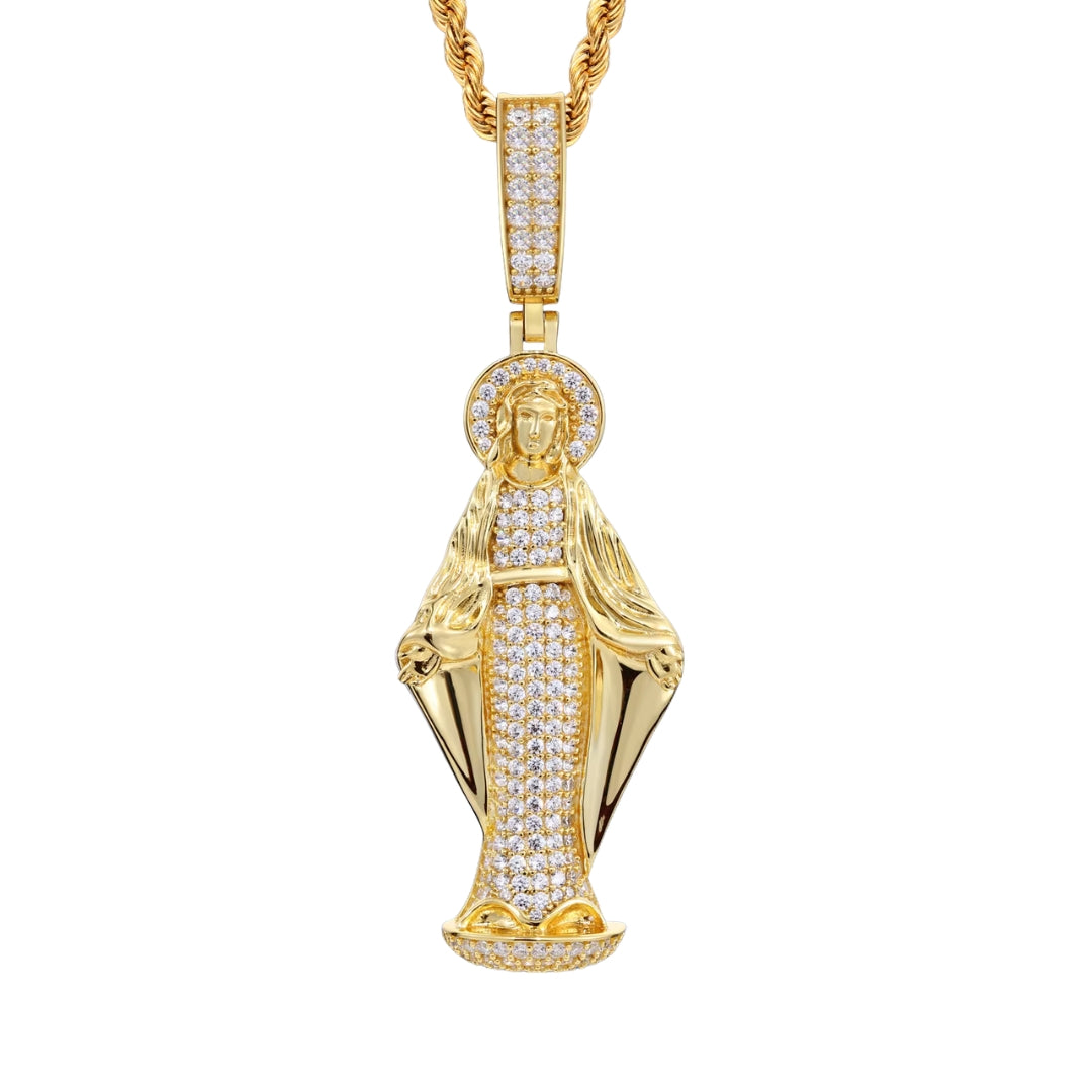VIRGIN MARY MOISSANITE PENDANT