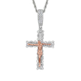 MOISSANITE TWO TONE CRUCIFIX PENDANT
