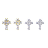 CROSS CLUSTER MOISSANITE STUDS