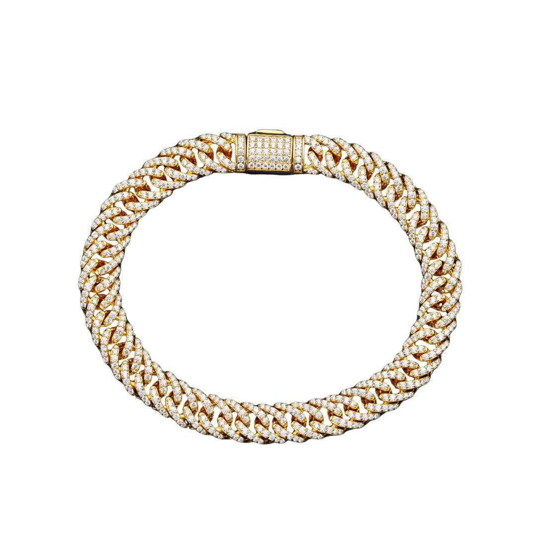 MOISSANITE 8MM ICED CUBAN BRACELET